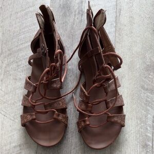 Maurices Tan Lace-Up Sandals